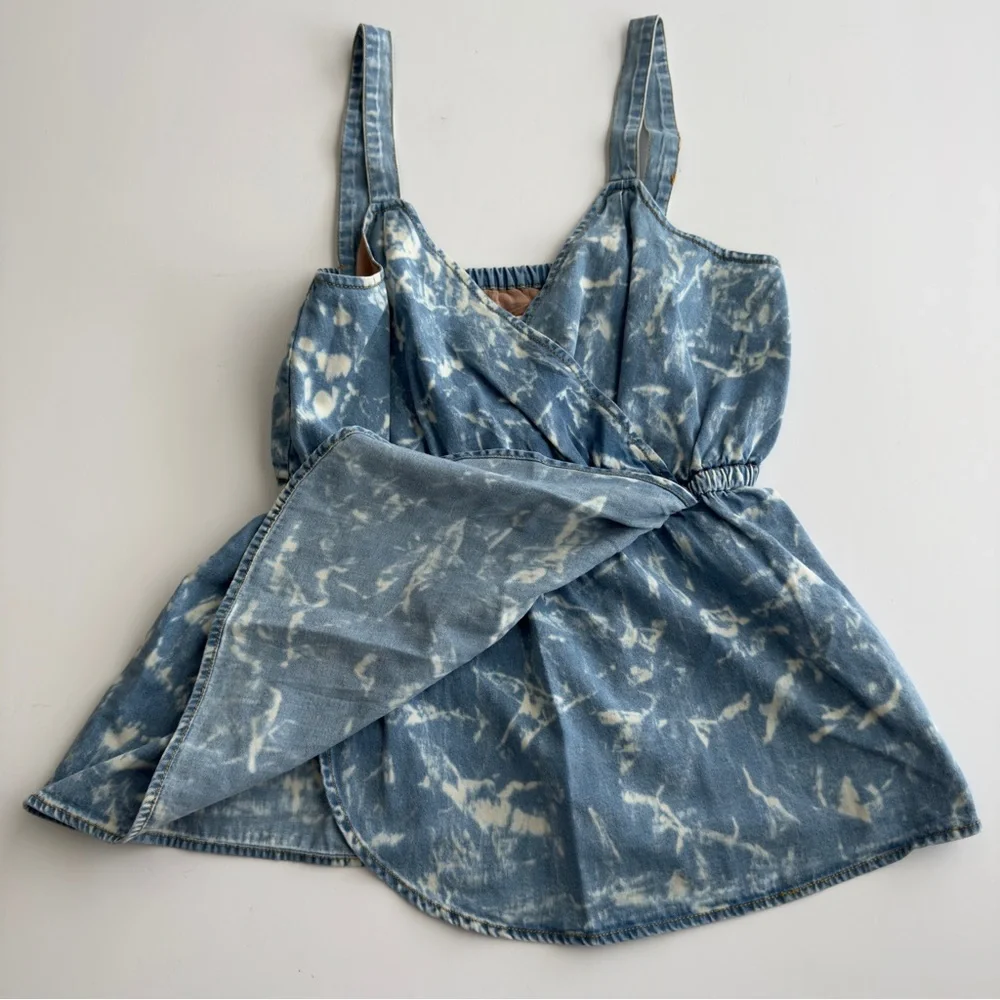 Anthropologie Porridge Boho Festival Summer Sky Blue Denim Small Tank Top- NWT - Picture 3 of 8